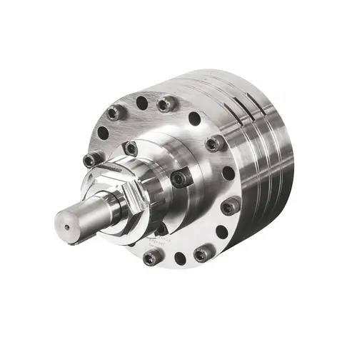 Planetary gear metering pump on white background